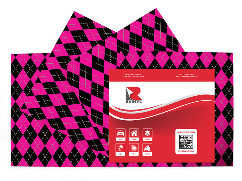 hot neon argyle Craft Vinyl Sheet Pack