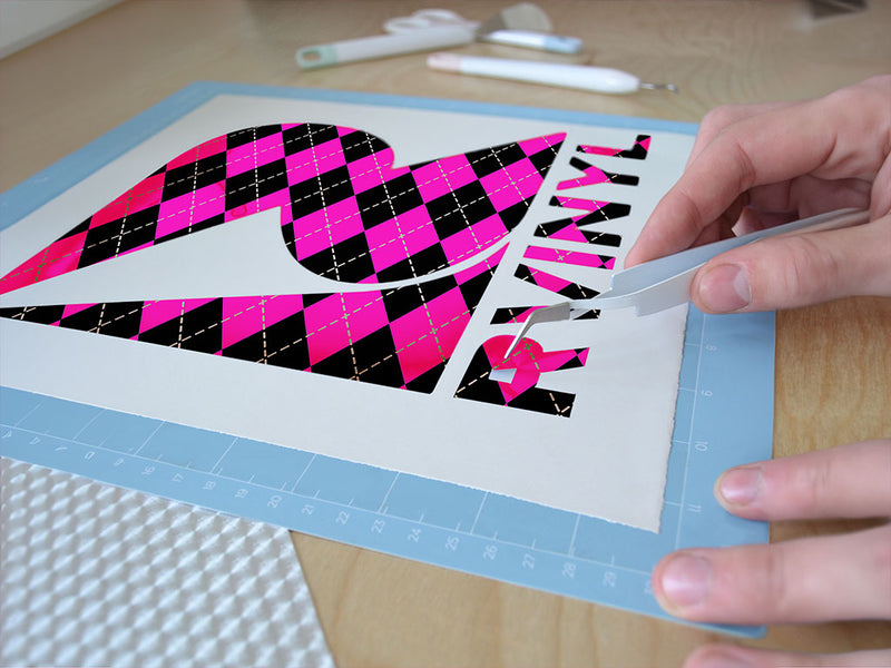 hot neon argyle Easy Weed Craft Vinyl