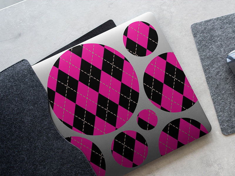 hot neon argyle DIY Laptop Stickers