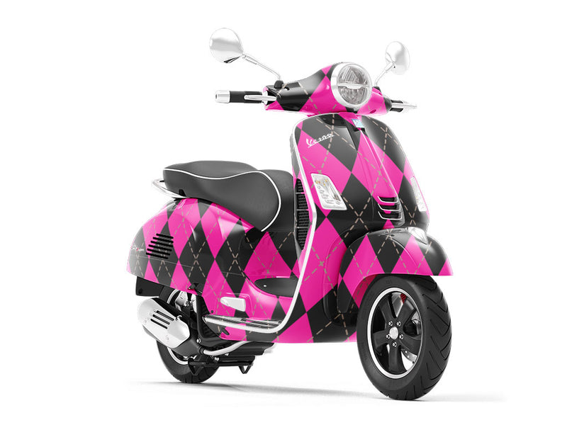 Hot Neon Argyle Vespa Scooter Wrap Film