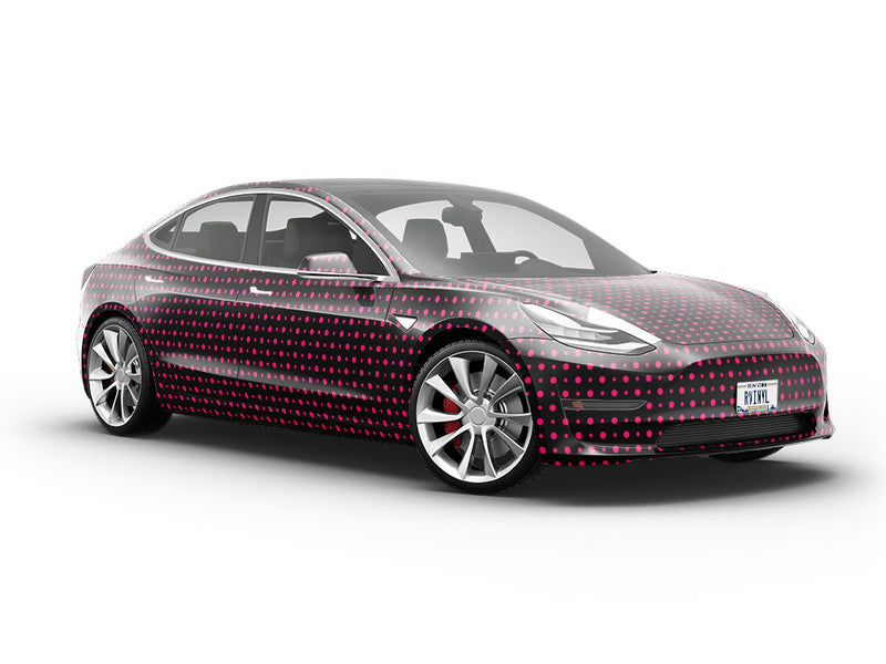 Hot Pink Polka Dot Vehicle Vinyl Wrap