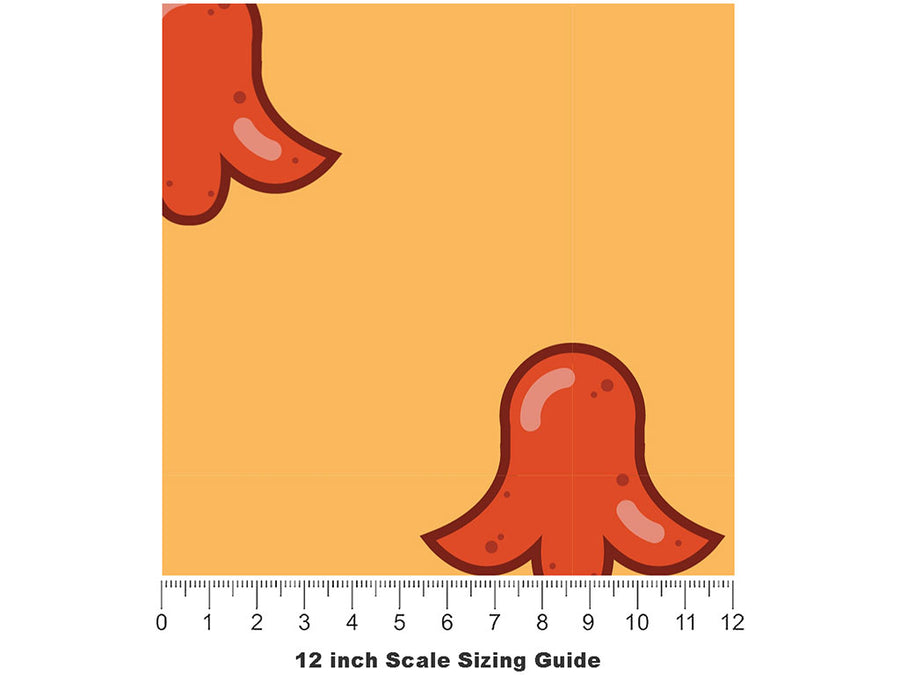 Hotdog Octopi Food Vinyl Film Pattern Size 12 inch Scale~Rwraps Hotdog Octopi Food Sizing Chart~2