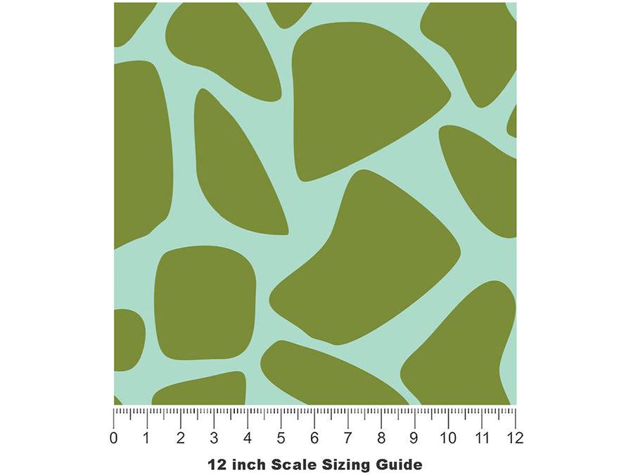 Hunter Green Cobblestone Vinyl Film Pattern Size 12 inch Scale~Rwraps Hunter Green Cobblestone Sizing Chart~3