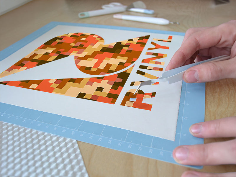 hunter orange pixel Easy Weed Craft Vinyl