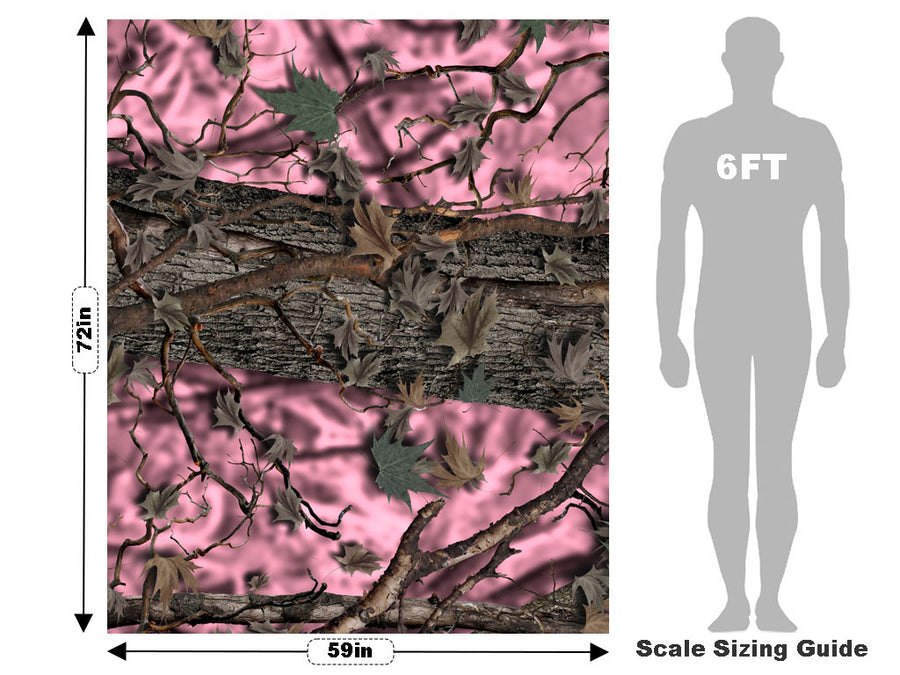 Hybrid Pink Camouflage Vehicle Wrap Scale~Rwraps Series 914 Hybrid Pink Camouflage Measurements~1