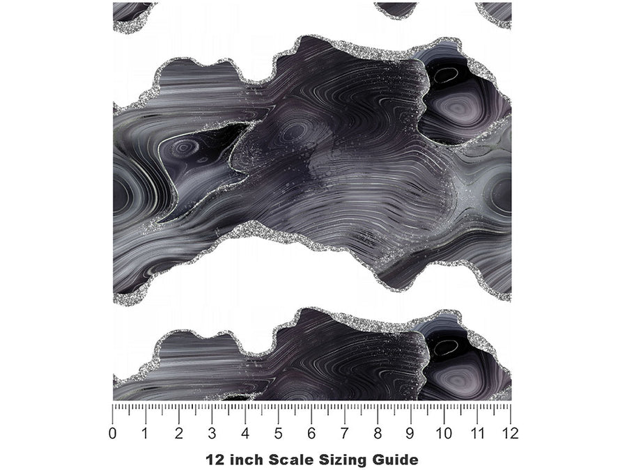 Hypersthene Gemstone Vinyl Film Pattern Size 12 inch Scale~Rwraps Hypersthene Gemstone Sizing Chart~2