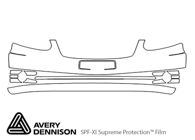 accent Avery Dennison Clear Bra Bumper Precut PPF Diagram