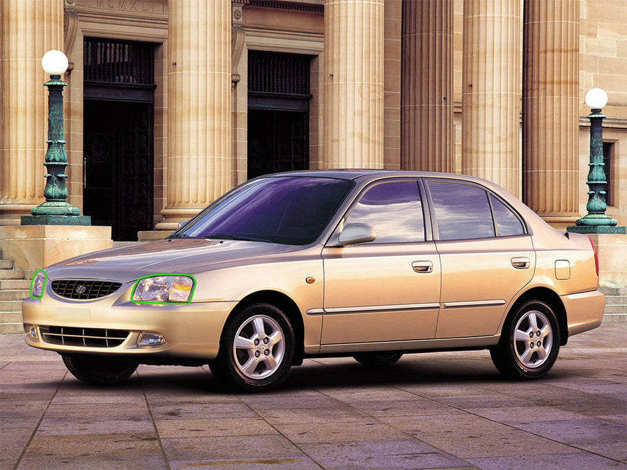 hyundai accent 2003-2005 Headlight Protection Installation Location