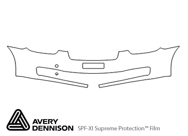 accent Avery Dennison Clear Bra Bumper Precut PPF Diagram
