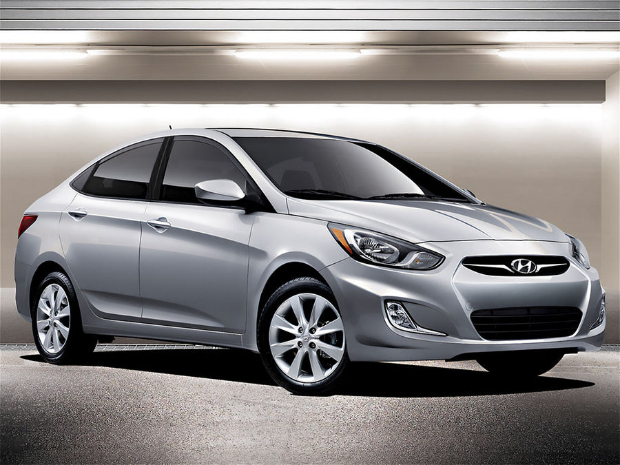 hyundai accent 2006-2011 (sedan) Brushed Aluminum Black Pillar Trim