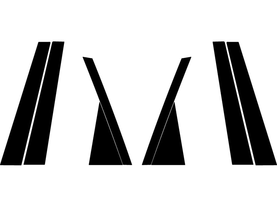 hyundai elantra 2009-2012 (touring) Brushed Aluminum Black Pillar Trim Diagram