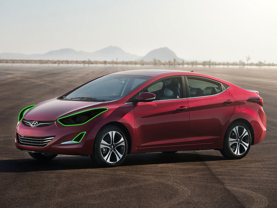 hyundai elantra 2011-2016 (sedan) Headlight Tint Location