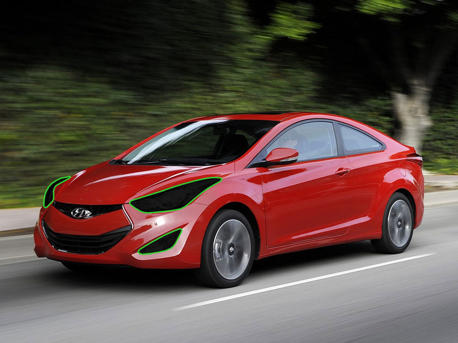 hyundai elantra 2013-2015 (coupe) Headlight Tint Location