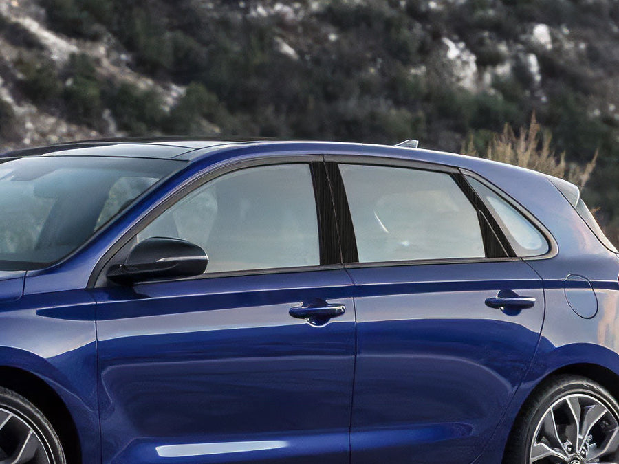 hyundai elantra 2017-2020 (sedan) Brushed Aluminum Black Pillar Cover Diagram