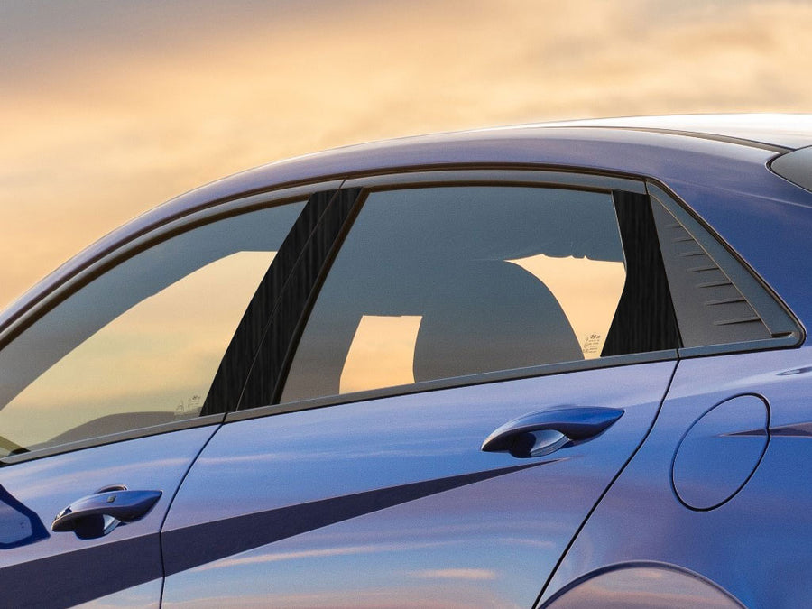 hyundai elantra 2021-2024 Brushed Aluminum Black Pillar Cover Diagram