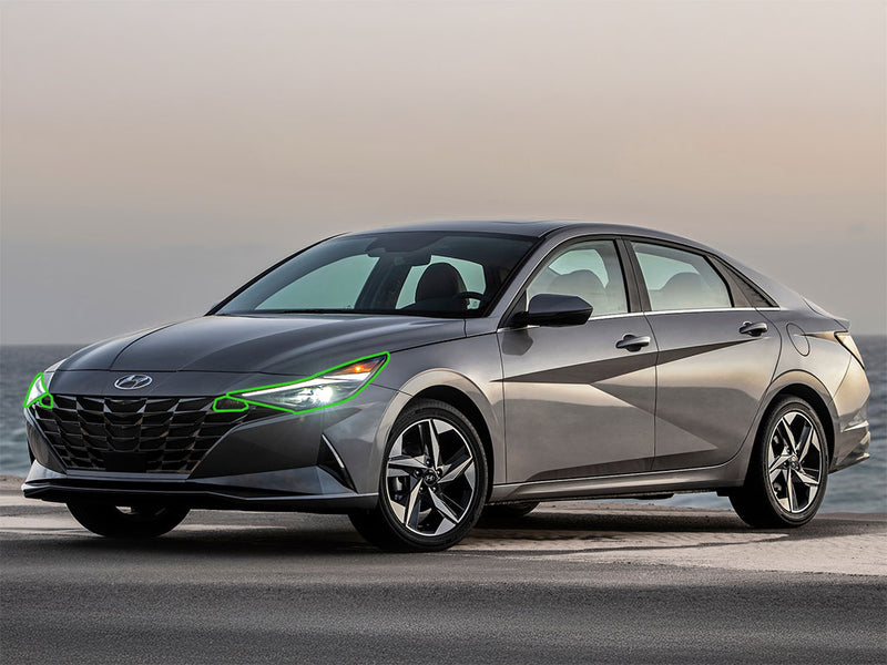 hyundai elantra 2021-2023 Headlight Protection Installation Location