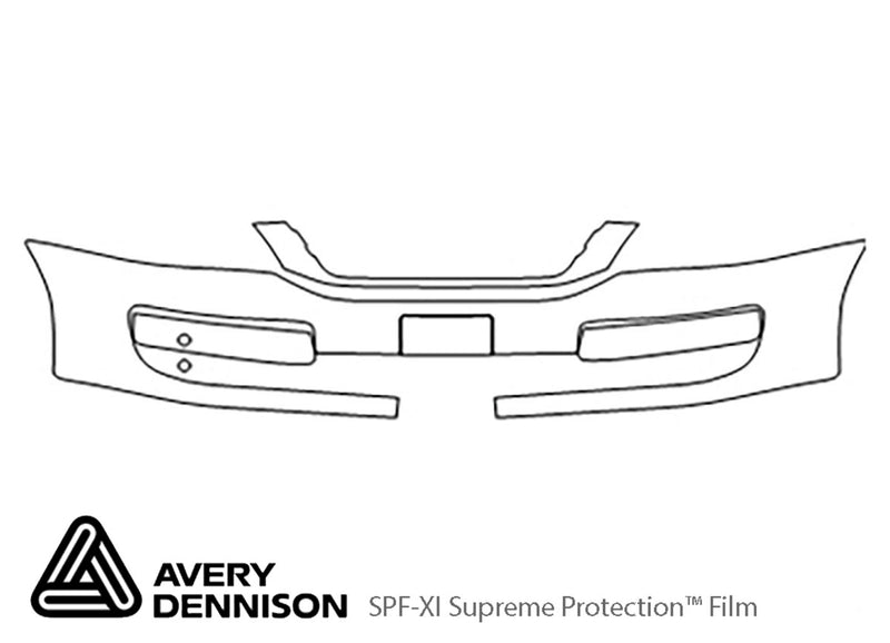entourage Avery Dennison Clear Bra Bumper Precut PPF Diagram