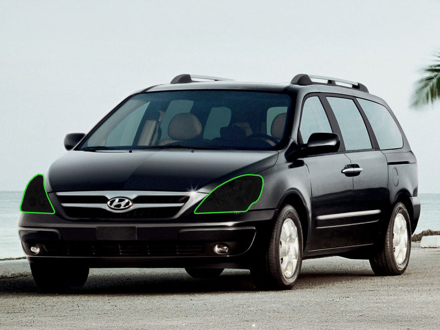 hyundai entourage 2007-2008 Headlight Tint Location