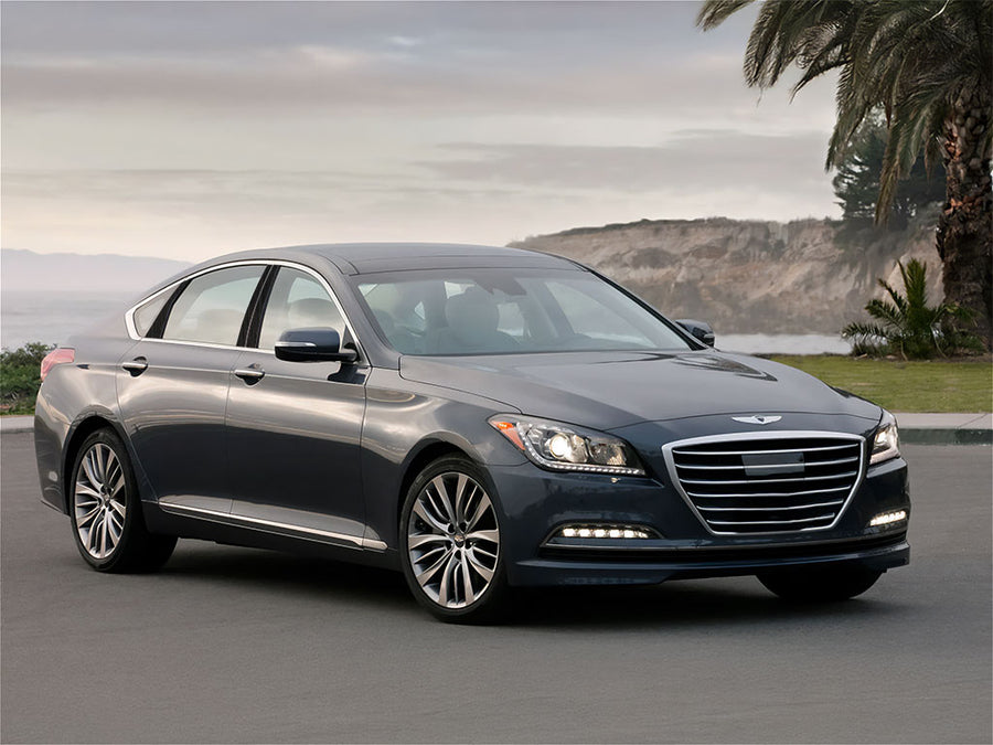 hyundai genesis 2015-2016 Brushed Aluminum Black Pillar Trim