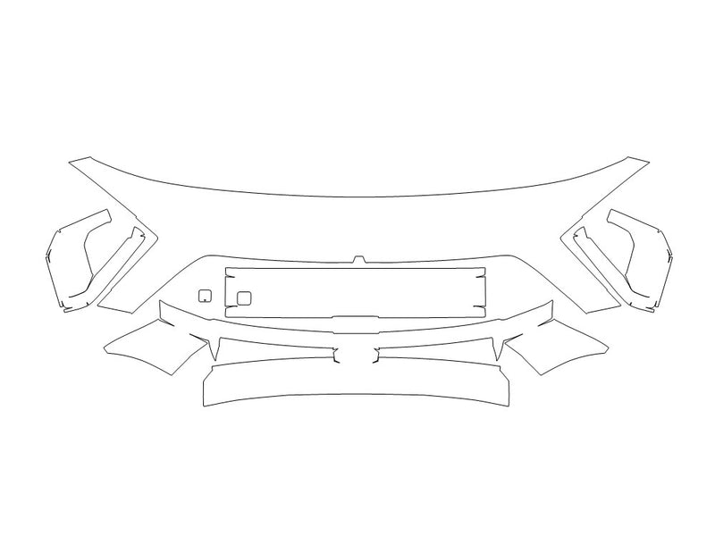 kona Avery Dennison Clear Bra Bumper Precut PPF Diagram