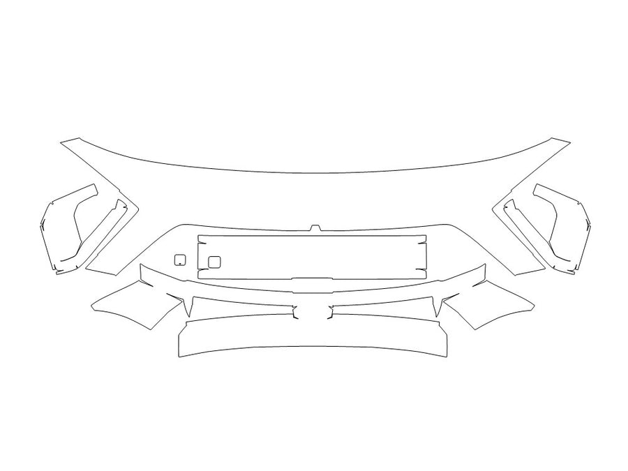 kona Avery Dennison Clear Bra Bumper Precut PPF Diagram