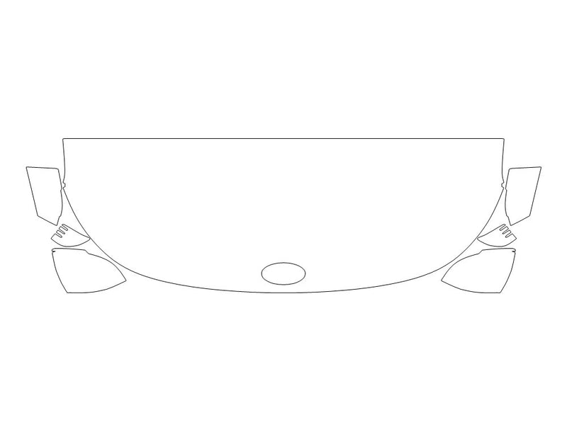 kona 3M Clear Bra Hood Precut PPF Diagram