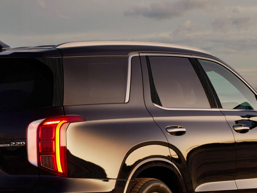 hyundai palisade 2020-2024 Brushed Aluminum Black Pillar Cover Diagram