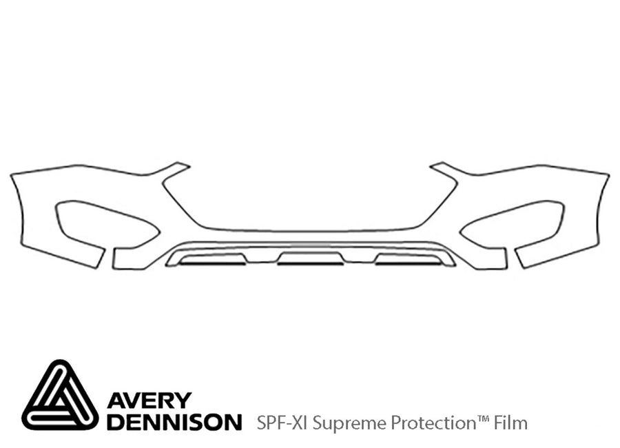santa fe Avery Dennison Clear Bra Bumper Precut PPF Diagram