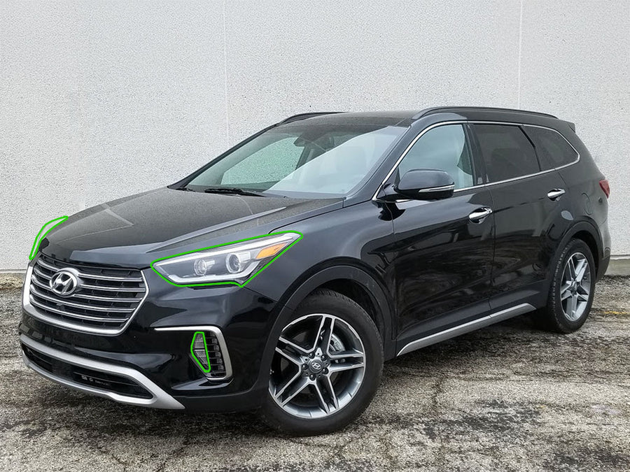 hyundai santa fe 2013-2018 Headlight Protection Installation Location
