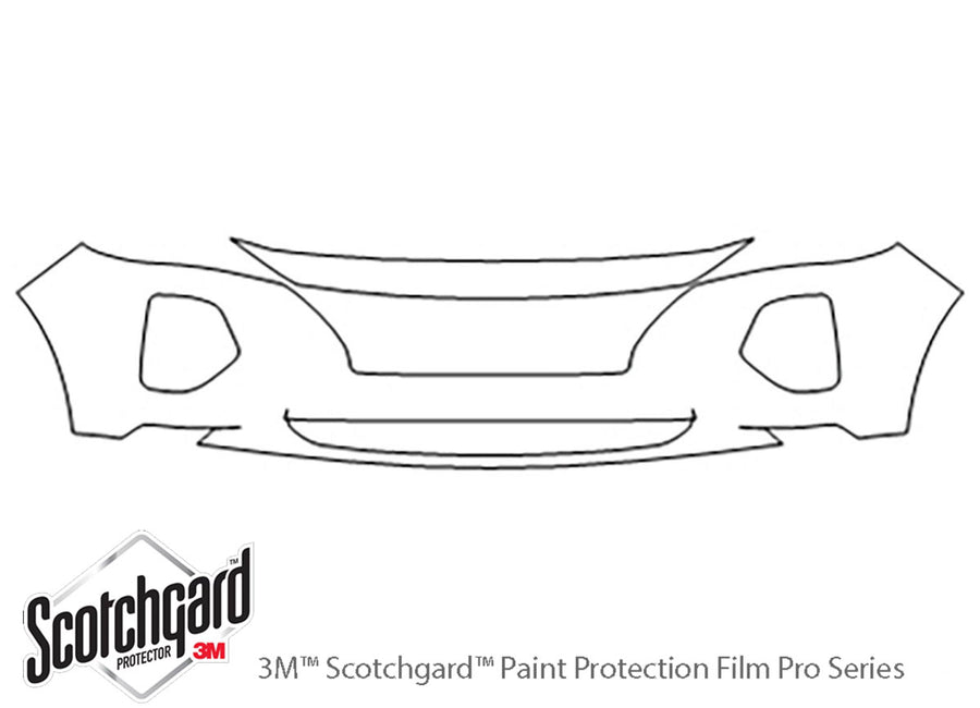 santa fe 3M Clear Bra Bumper Precut PPF Diagram