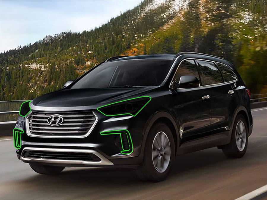 hyundai santa fe 2019-2019 (xl) Headlight Tint Location