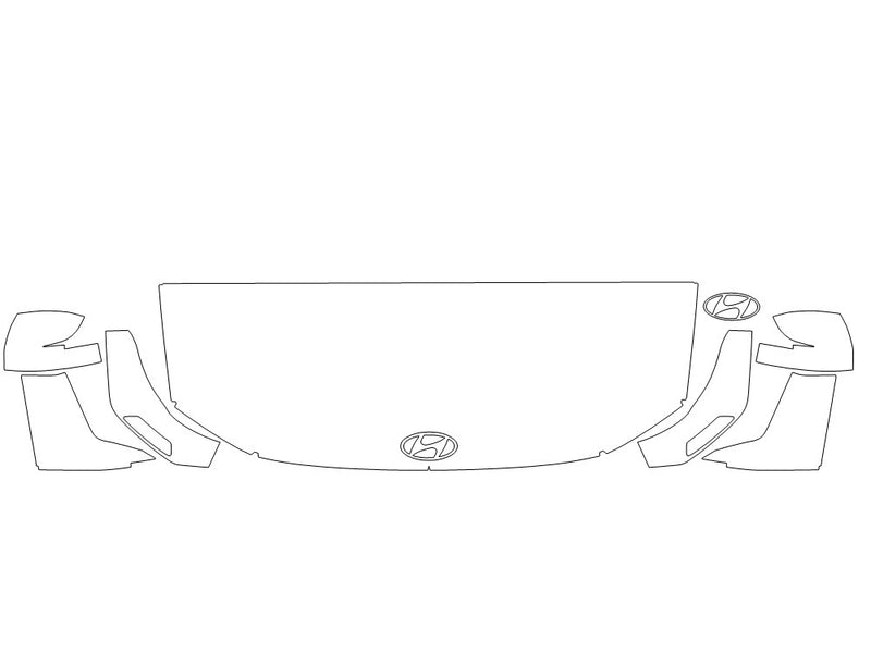 santa fe 3M Clear Bra Hood Precut PPF Diagram