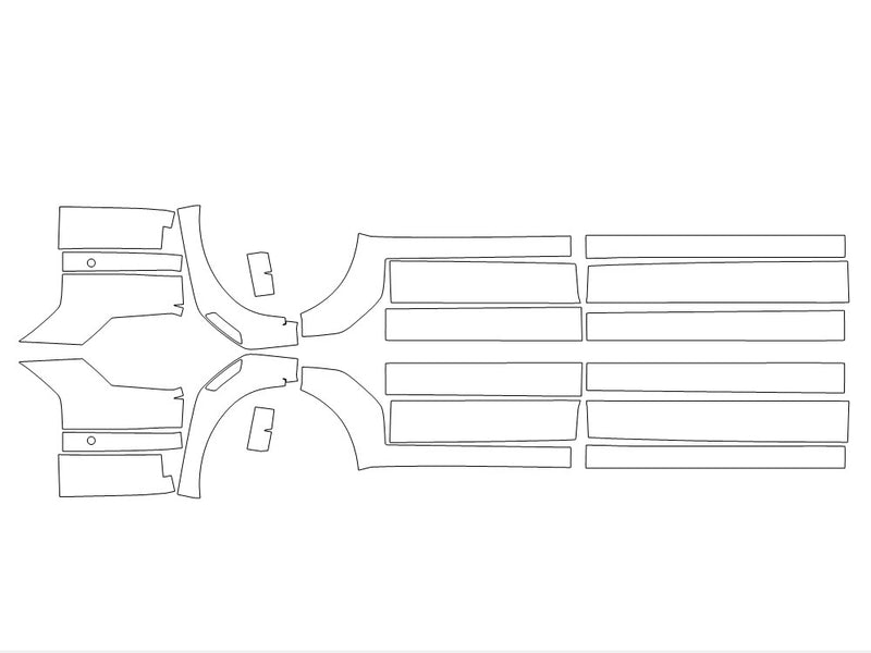 santa fe Avery Dennison Clear Bra Door Cup Precut PPF Diagram