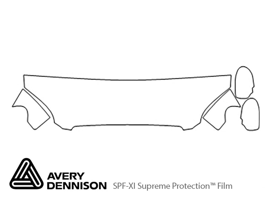 sonata Avery Dennison Clear Bra Hood Precut PPF Diagram