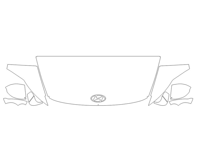 sonata 3M Clear Bra Hood Precut PPF Diagram