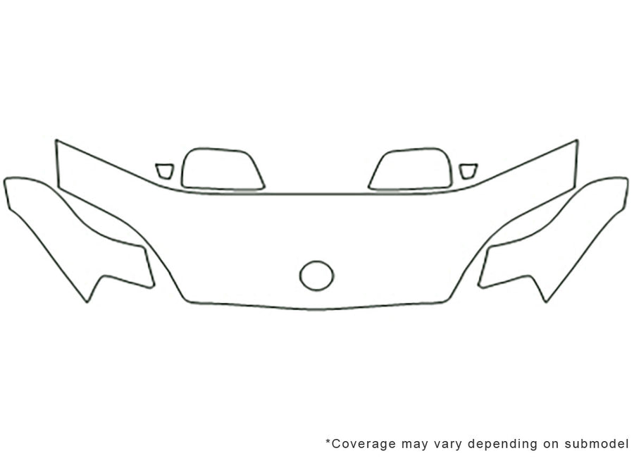 tiburon Avery Dennison Clear Bra Hood Precut PPF Diagram