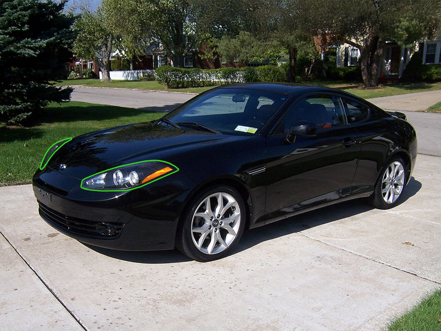hyundai tiburon 2007-2008 Headlight Protection Installation Location