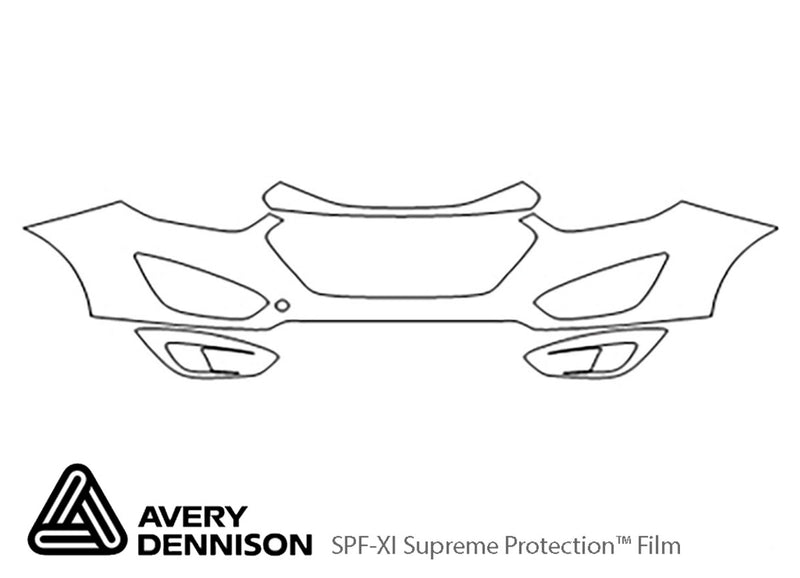 tucson Avery Dennison Clear Bra Bumper Precut PPF Diagram