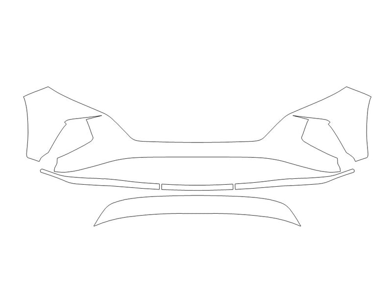 tucson Avery Dennison Clear Bra Bumper Precut PPF Diagram