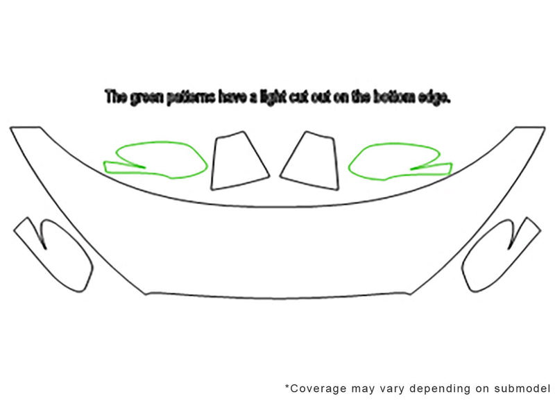 veloster 3M Clear Bra Hood Precut PPF Diagram