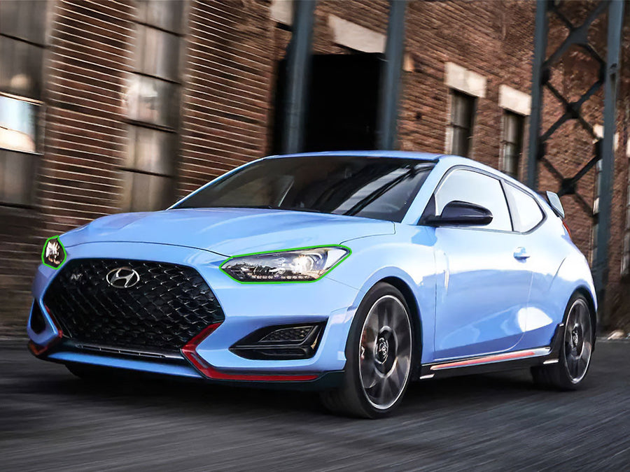 hyundai veloster 2019-2022 Headlight Protection Installation Location