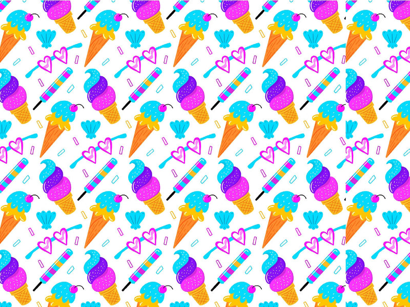 Ice Cream Summertime Vinyl Wrap Pattern~Rwraps Series 914 Digitally Printed Vinyl Wrap~0