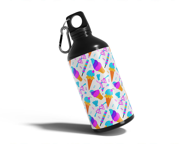 ice cream summertime Water Bottle DIY Stickers