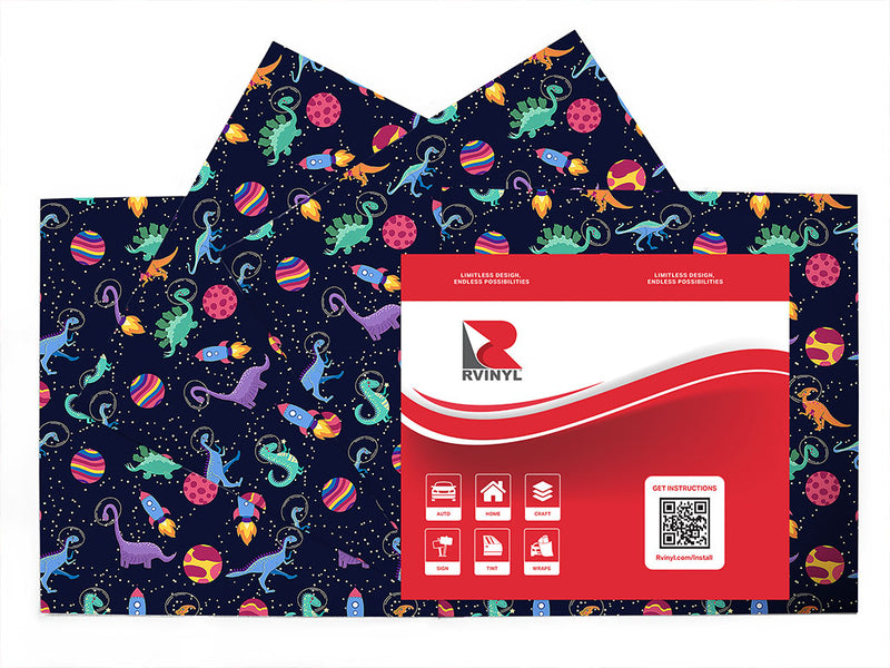in space dinosaur Craft Vinyl Sheet Pack