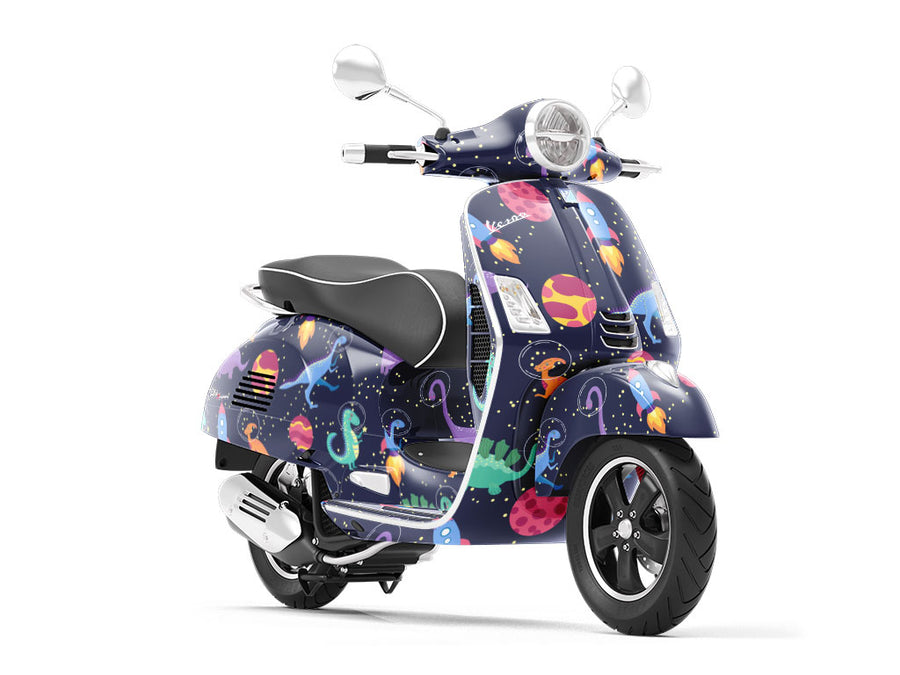 In Space Dinosaur Vespa Scooter Wrap Film