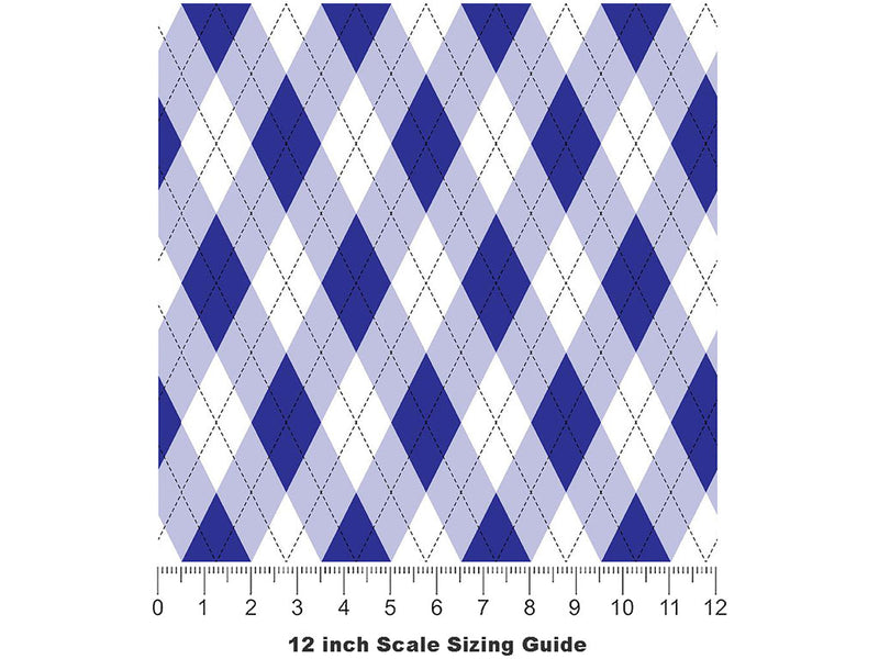 In the Navy Argyle Vinyl Film Pattern Size 12 inch Scale~Rwraps In the Navy Argyle Sizing Chart~2