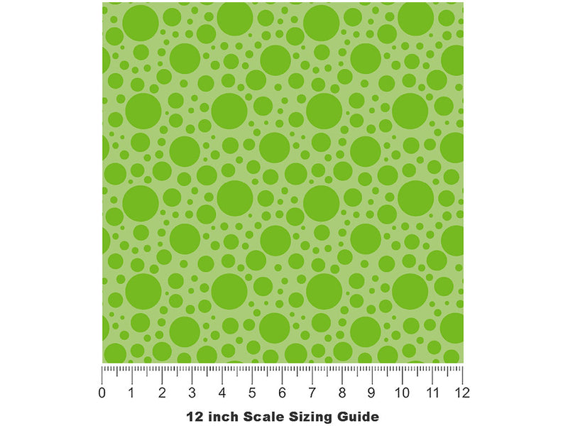 India Green Polka Dot Vinyl Film Pattern Size 12 inch Scale~Rwraps India Green Polka Dot Sizing Chart~2