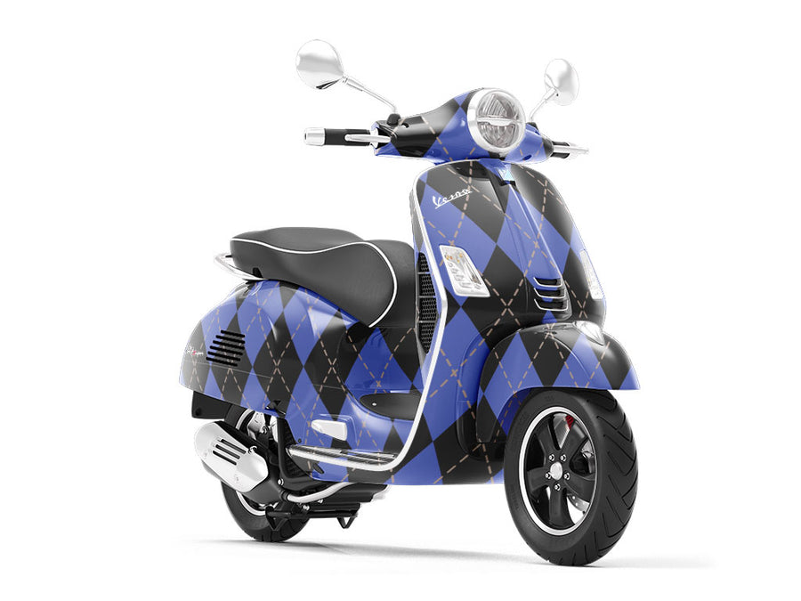 Indigo Night Argyle Vespa Scooter Wrap Film
