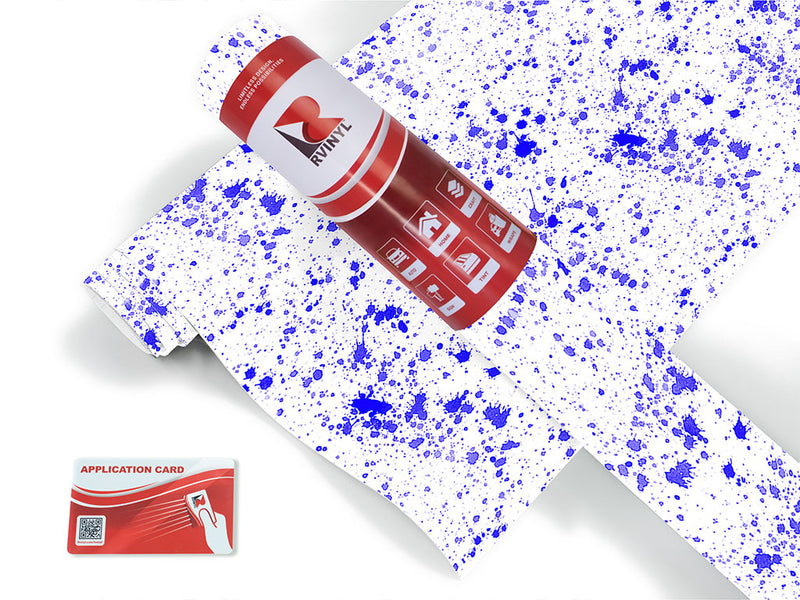 indigo raindrops paint splatter Craft Vinyl Roll