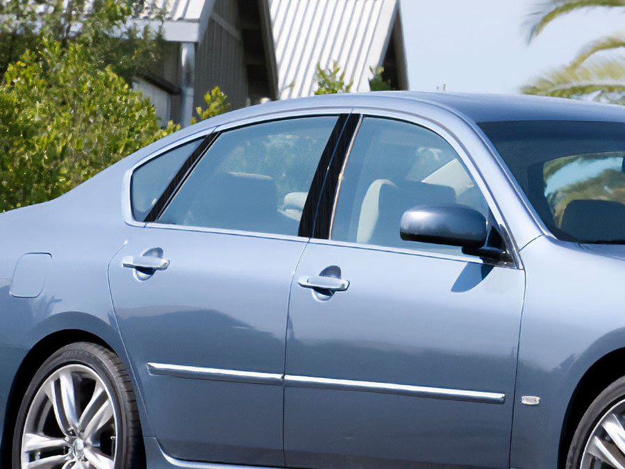 infiniti m35 2006-2010 Brushed Aluminum Black Pillar Cover Diagram